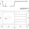 Mexen Petros zlewozmywak granitowy 1-komorowy z ociekaczem i deską 750 x 435 mm, czarny, syfon chrom - 6529751005-77