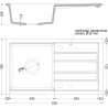 Mexen Petros zlewozmywak granitowy 1-komorowy z ociekaczem i deską 750 x 435 mm, piaskowy, syfon chrom - 6529751005-29