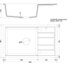 Mexen Lithos zlewozmywak granitowy 1-komorowy z ociekaczem i deską 800 x 495 mm, beżowy, syfon chrom - 6530801005-69