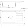Mexen Lithos zlewozmywak granitowy 1-komorowy z ociekaczem i deską 800 x 495 mm, szary, syfon chrom - 6530801005-71