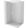 Mexen Exo-S kabina prysznicowa półokrągła rozsuwana 90 x 80 cm, transparent, biała - 8131-090-080-20-00