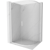 Mexen Exo-S kabina prysznicowa półokrągła rozsuwana 100 x 90 cm, transparent, biała - 8131-100-090-20-00