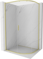Mexen Exo-S kabina prysznicowa półokrągła rozsuwana 120 x 80 cm, transparent, złota szczotkowana - 8131-120-080-55-00