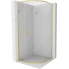Mexen Exo-S kabina prysznicowa półokrągła rozsuwana 90 x 90 cm, transparent, złota szczotkowana - 8131-090-090-55-00