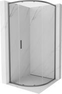 Mexen Exo-S kabina prysznicowa półokrągła rozsuwana 70 x 70 cm, transparent, gun metal - 8131-070-070-95-00