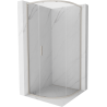 Mexen Exo-S kabina prysznicowa półokrągła rozsuwana 100 x 100 cm, transparent, nikiel szczotkowany - 8131-100-100-97-00