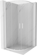 Mexen Exo-S Duo kabina prysznicowa półokrągła rozsuwana 80 x 80 cm, transparent, biała - 8132-080-080-20-00