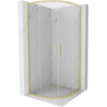 Mexen Exo-S Duo kabina prysznicowa półokrągła rozsuwana 90 x 90 cm, transparent, złota szczotkowana - 8132-090-090-55-00