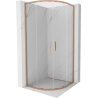 Mexen Exo-S Duo kabina prysznicowa półokrągła rozsuwana 90 x 90 cm, transparent, miedź szczotkowana - 8132-090-090-65-00