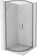 Mexen Exo-S Duo kabina prysznicowa półokrągła rozsuwana 80 x 80 cm, transparent, gun metal - 8132-080-080-95-00