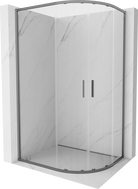 Mexen Exo-S Duo kabina prysznicowa półokrągła rozsuwana 90 x 80 cm, transparent, gun metal - 8132-090-080-95-00