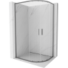 Mexen Exo-S Duo kabina prysznicowa półokrągła rozsuwana 100 x 90 cm, transparent, gun metal - 8132-100-090-95-00