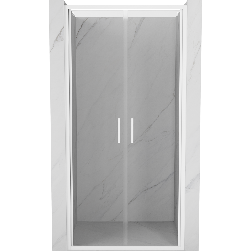 Mexen Exo-B Duo drzwi prysznicowe podwójne uchylne 70 cm, transparent, białe - 814-070-000-20-00