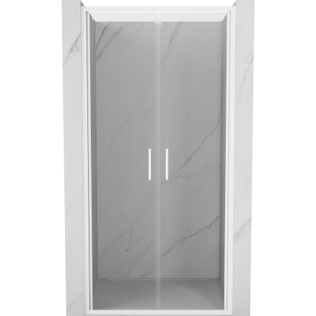 Mexen Exo-B Duo drzwi prysznicowe podwójne uchylne 110 cm, transparent, białe - 814-110-000-20-00