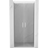Mexen Exo-B Duo drzwi prysznicowe podwójne uchylne 120 cm, transparent, białe - 814-120-000-20-00