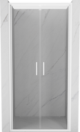 Mexen Exo-B Duo drzwi prysznicowe podwójne uchylne 120 cm, transparent, białe - 814-120-000-20-00