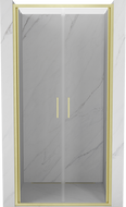 Mexen Exo-B Duo drzwi prysznicowe podwójne uchylne 80 cm, transparent, złote szczotkowane - 814-080-000-55-00