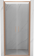 Mexen Exo-B Duo drzwi prysznicowe podwójne uchylne 70 cm, transparent, miedź szczotkowana - 814-070-000-65-00