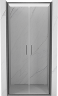 Mexen Exo-B Duo drzwi prysznicowe podwójne uchylne 110 cm, transparent, gun gray szczotkowany - 814-110-000-66-00
