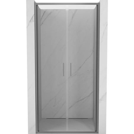 Mexen Exo-B Duo drzwi prysznicowe podwójne uchylne 80 cm, transparent, gun metal - 814-080-000-95-00