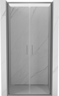Mexen Exo-B Duo drzwi prysznicowe podwójne uchylne 100 cm, transparent, gun metal - 814-100-000-95-00