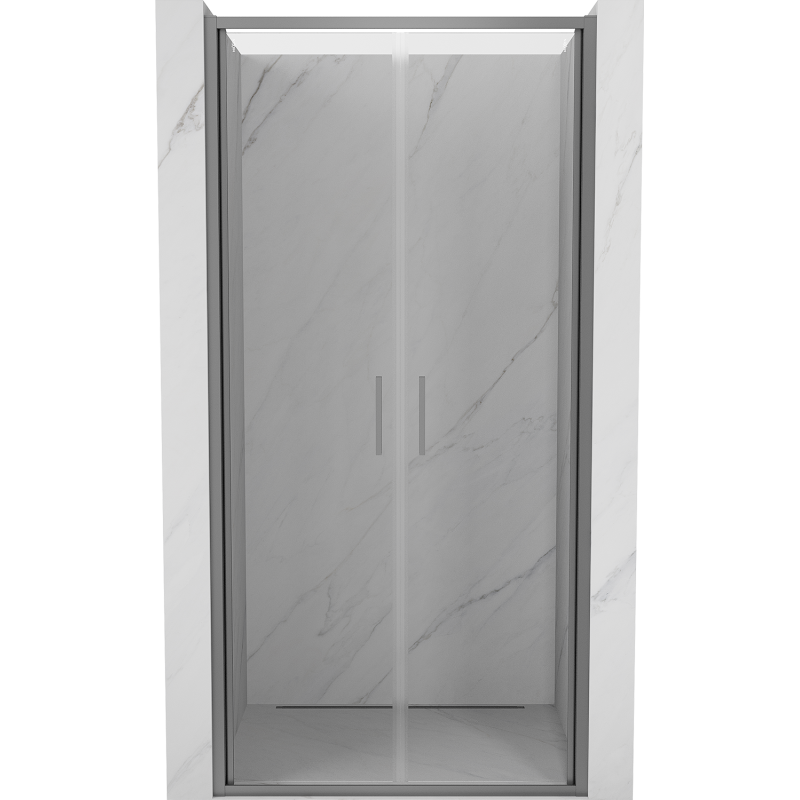 Mexen Exo-B Duo drzwi prysznicowe podwójne uchylne 120 cm, transparent, gun metal - 814-120-000-95-00