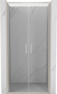 Mexen Exo-B Duo drzwi prysznicowe podwójne uchylne 80 cm, transparent, nikiel szczotkowany - 814-080-000-97-00