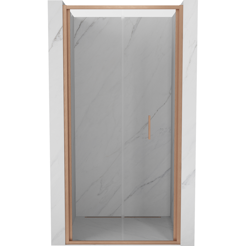 Mexen Exo-F drzwi prysznicowe składane 85 cm, transparent, miedź szczotkowana - 816-085-000-65-00