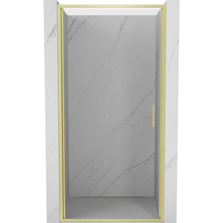 Mexen Exo-B drzwi prysznicowe uchylne 90 cm, transparent, złote szczotkowane - 817-090-000-55-00