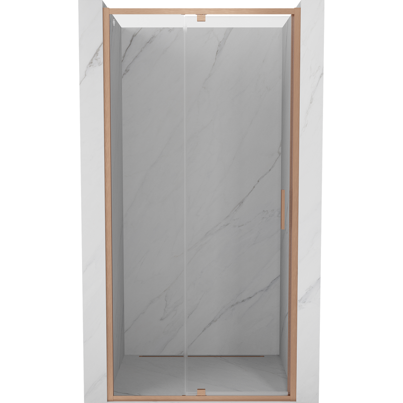 Mexen Exo-R drzwi prysznicowe uchylne 100 cm, transparent, miedź szczotkowana - 819-100-000-65-00