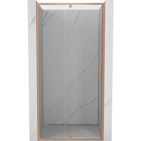 Mexen Exo-R drzwi prysznicowe uchylne 110 cm, transparent, miedź szczotkowana - 819-110-000-65-00
