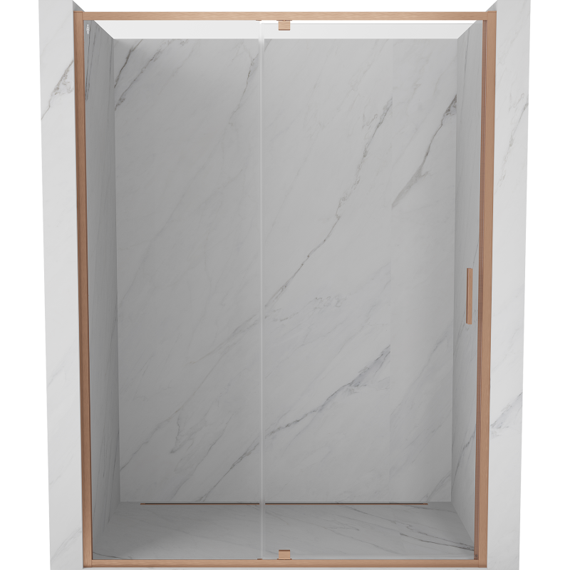 Mexen Exo-R drzwi prysznicowe uchylne 140 cm, transparent, miedź szczotkowana - 819-140-000-65-00