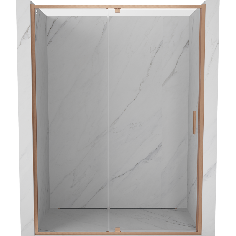 Mexen Exo-R drzwi prysznicowe uchylne 145 cm, transparent, miedź szczotkowana - 819-145-000-65-00