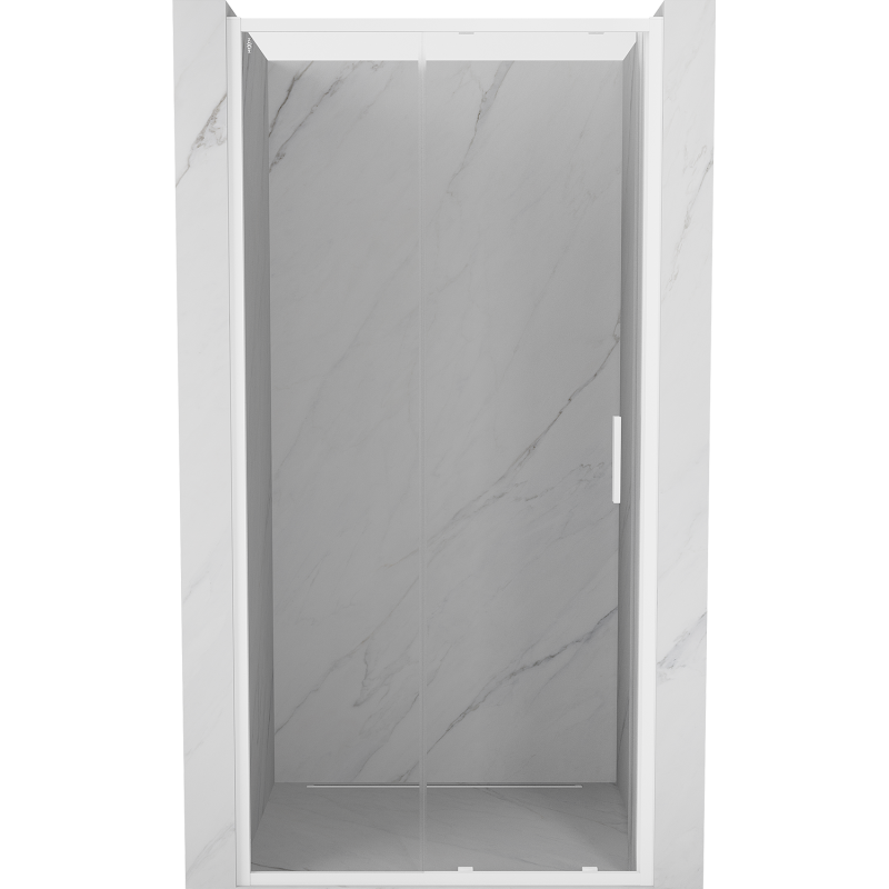 Mexen Exo-S drzwi prysznicowe rozsuwane 125 cm, transparent, białe - 8151-125-000-20-00