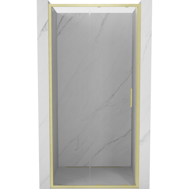 Mexen Exo-S drzwi prysznicowe rozsuwane 125 cm, transparent, złote szczotkowane - 8151-125-000-55-00