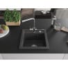 Mexen Vito Granite Kitchen Sink 1-Bowl with Duero Kitchen Tap, Black Speckled - 6503-76-671600-00