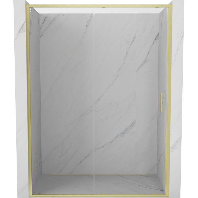 Mexen Exo-S drzwi prysznicowe rozsuwane 190 cm, transparent, złote szczotkowane - 8151-190-000-55-00