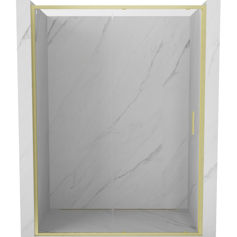Mexen Exo-S drzwi prysznicowe rozsuwane 200 cm, transparent, złote szczotkowane - 8151-200-000-55-00