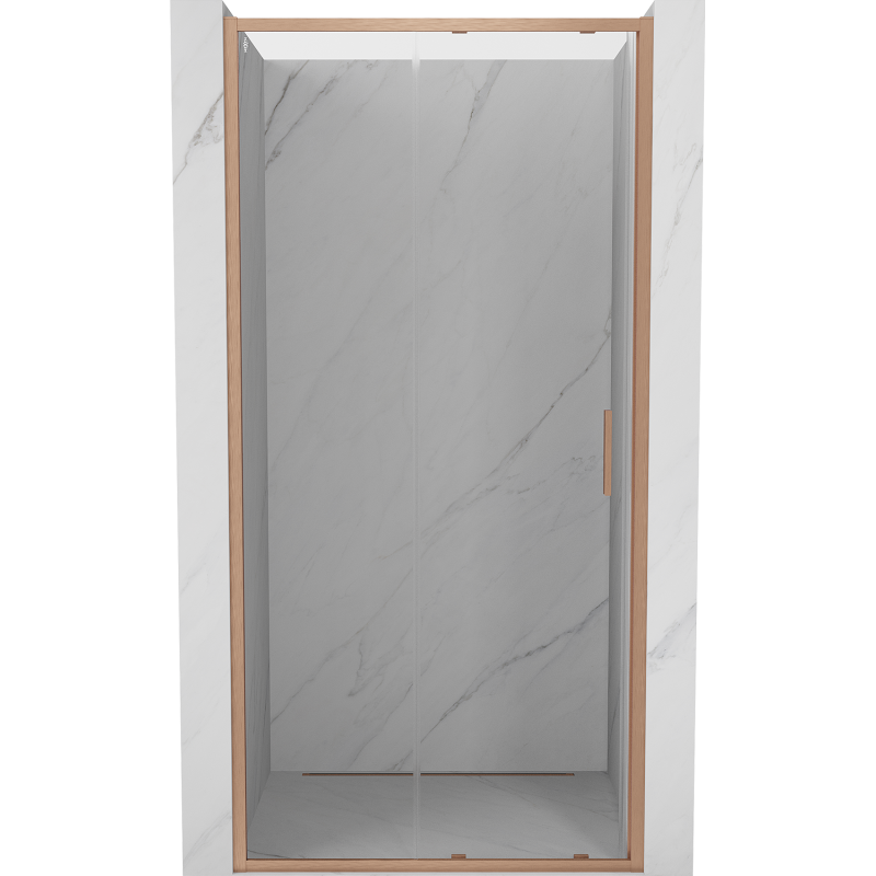 Mexen Exo-S drzwi prysznicowe rozsuwane 100 cm, transparent, miedź szczotkowana - 8151-100-000-65-00