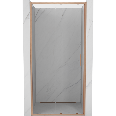 Mexen Exo-S drzwi prysznicowe rozsuwane 105 cm, transparent, miedź szczotkowana - 8151-105-000-65-00