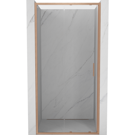 Mexen Exo-S drzwi prysznicowe rozsuwane 115 cm, transparent, miedź szczotkowana - 8151-115-000-65-00