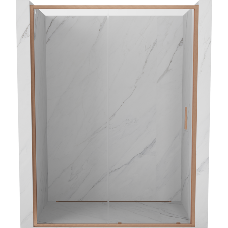 Mexen Exo-S drzwi prysznicowe rozsuwane 135 cm, transparent, miedź szczotkowana - 8151-135-000-65-00