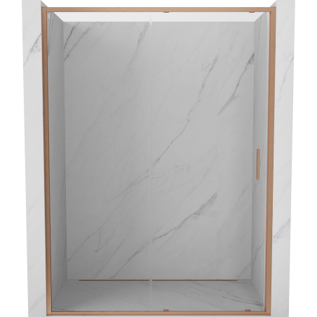 Mexen Exo-S drzwi prysznicowe rozsuwane 140 cm, transparent, miedź szczotkowana - 8151-140-000-65-00