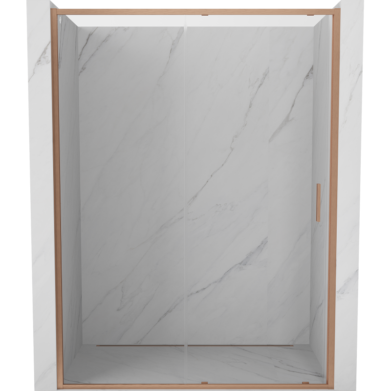 Mexen Exo-S drzwi prysznicowe rozsuwane 180 cm, transparent, miedź szczotkowana - 8151-180-000-65-00