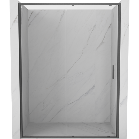 Mexen Exo-S drzwi prysznicowe rozsuwane 145 cm, transparent, gun gray szczotkowany - 8151-145-000-66-00