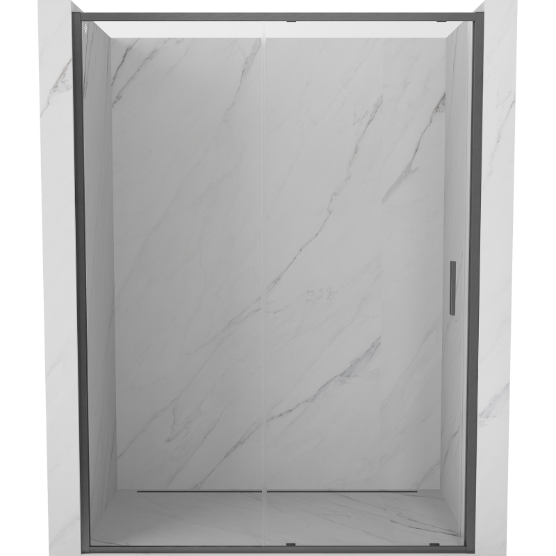 Mexen Exo-S drzwi prysznicowe rozsuwane 155 cm, transparent, gun gray szczotkowany - 8151-155-000-66-00