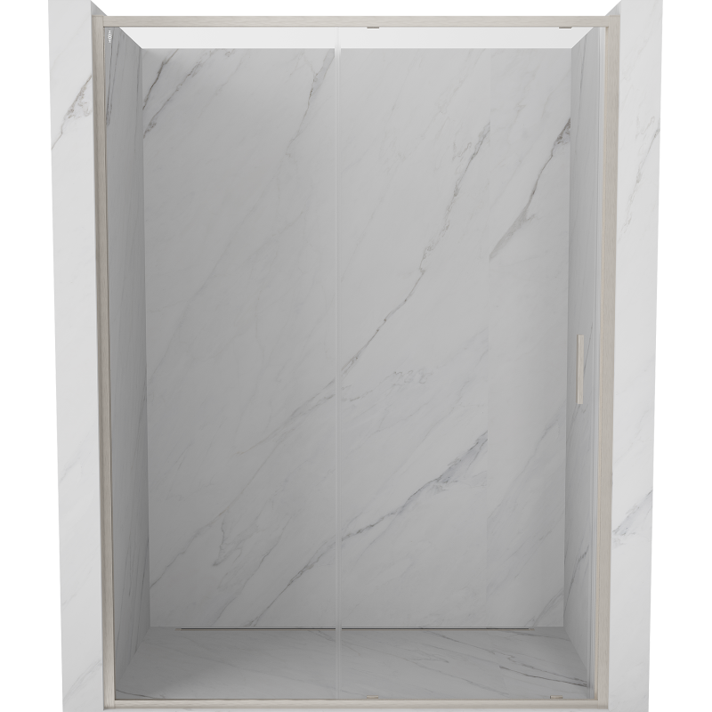 Mexen Exo-S drzwi prysznicowe rozsuwane 130 cm, transparent, nikiel szczotkowany - 8151-130-000-97-00