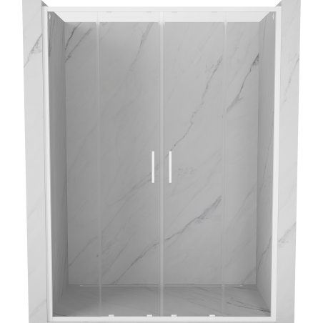 Mexen Exo-S Duo drzwi prysznicowe podwójne rozsuwane 130 cm, transparent, białe - 8152-130-000-20-00