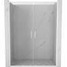 Mexen Exo-S Duo drzwi prysznicowe podwójne rozsuwane 160 cm, transparent, białe - 8152-160-000-20-00