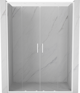 Mexen Exo-S Duo drzwi prysznicowe podwójne rozsuwane 160 cm, transparent, białe - 8152-160-000-20-00